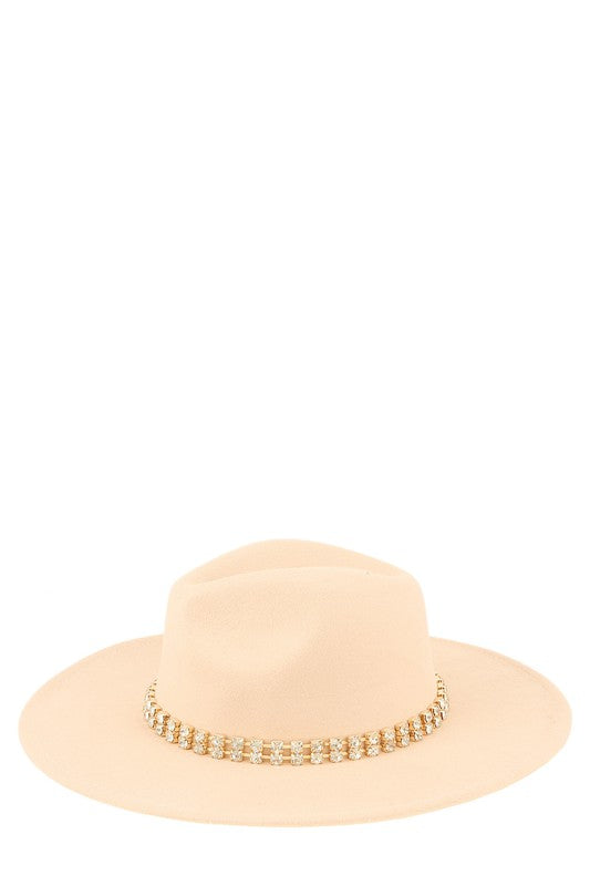 Rhinestone Accent Fedora Hat