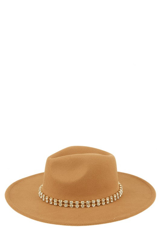 Rhinestone Accent Fedora Hat