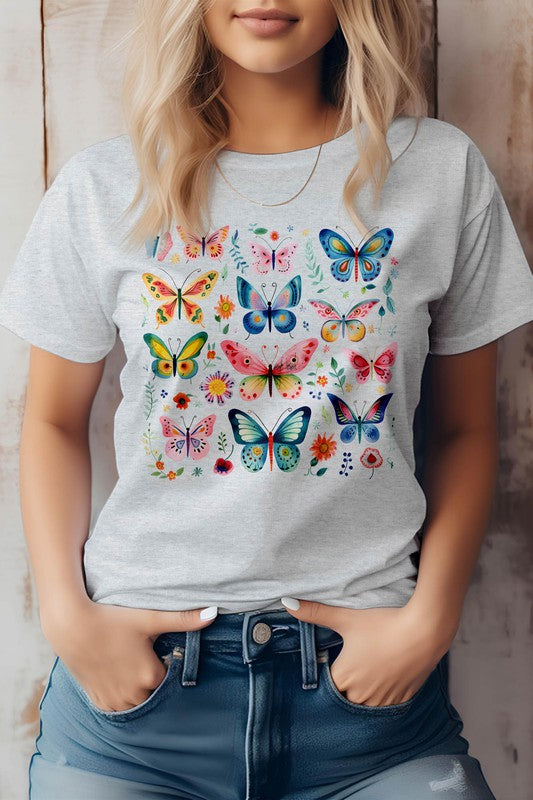 Retro Vintage Butterflies Graphic T-Shirt