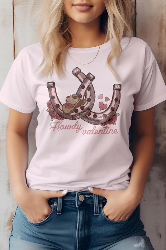 Howdy Valentine, Horseshoes Western Graphic Tee