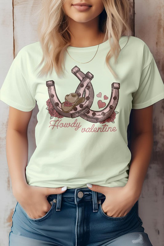 Howdy Valentine, Horseshoes Western Graphic Tee