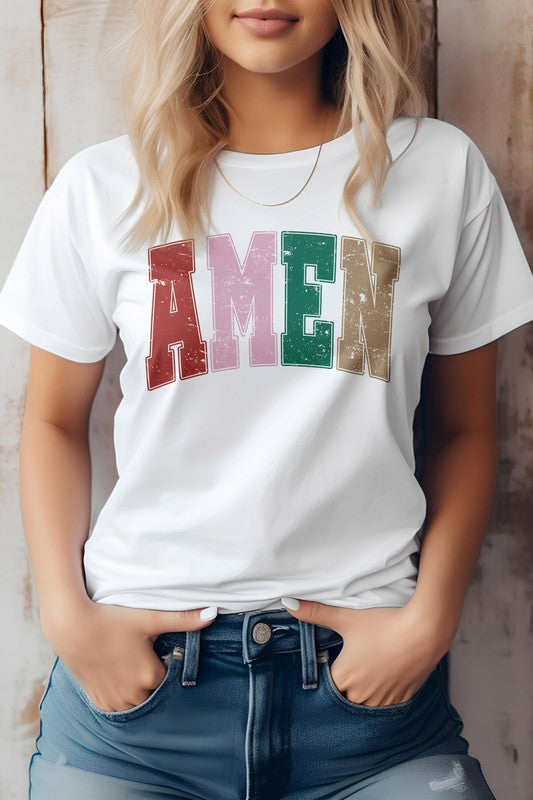 Amen, Christian Quote Retro Graphic T-Shirt