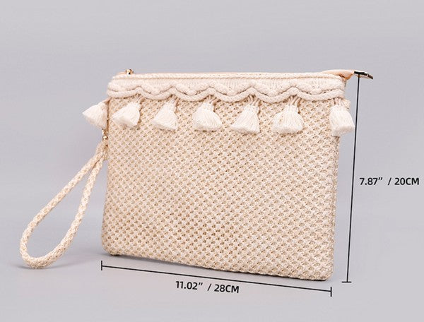 Naya Crochet Tassel Clutch