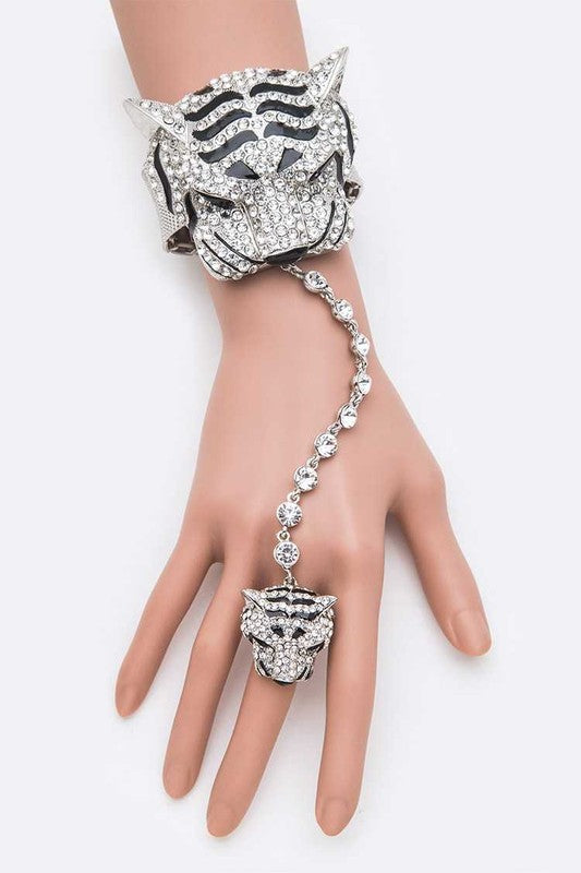 Crystal Tiger Iconic Ring Bracelet