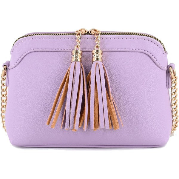 Tassel Small Crossbody Bag with Chain Strap