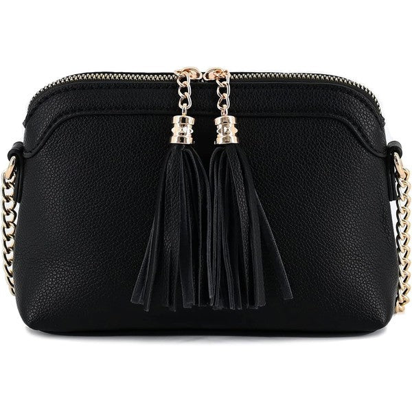 Tassel Small Crossbody Bag with Chain Strap