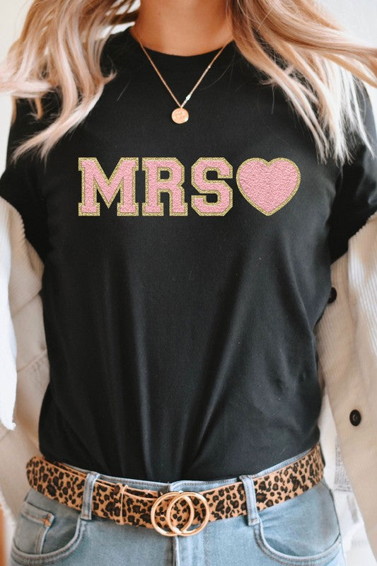 Mrs. Faux Chenille Graphic PLUS Tee T-Shirt