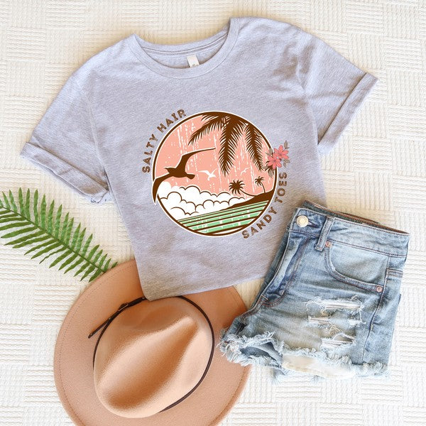 Salty Hair Sandy Toes Circle Short Sleeve Tee