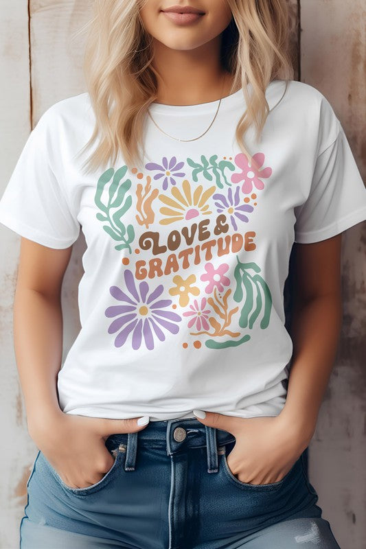 Love & Gratitude, Boho Graphic Tee