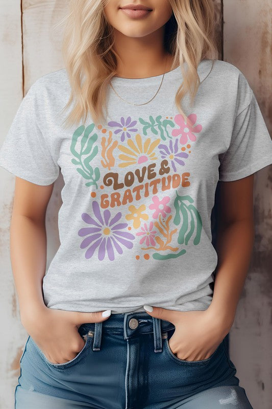 Love & Gratitude, Boho Graphic Tee