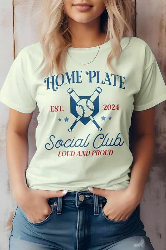 Home Plate, Social Club, Baseball Graphic Tee