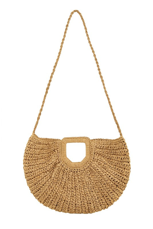 Round Shape Straw Tote Bag