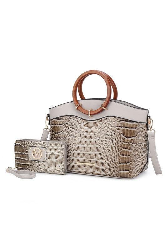 MKF Phoebe Tote with Wristlet Wallet Bag by Mia K