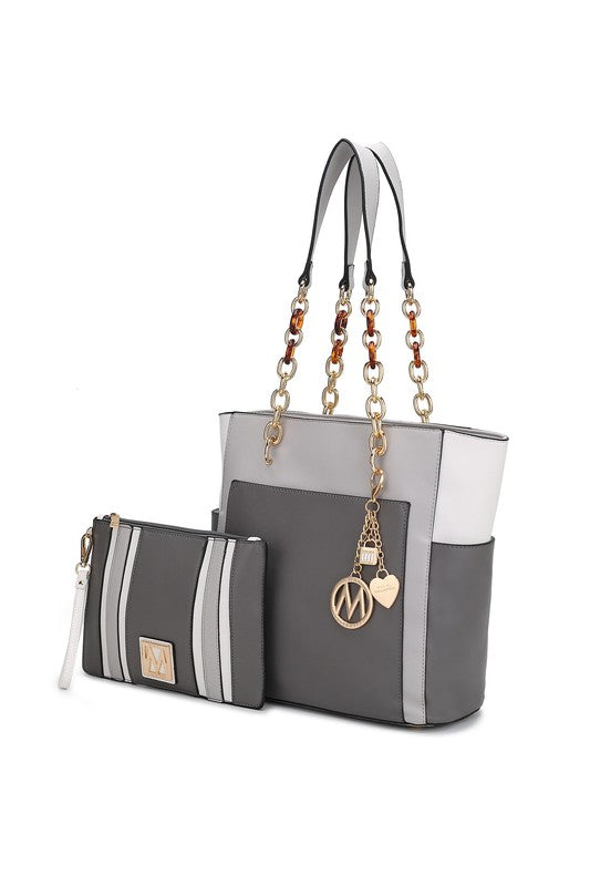 MKF Rochelle Color Block Tote with Wristlet Mia K