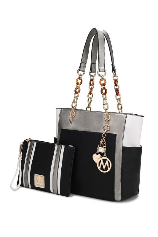 MKF Rochelle Color Block Tote with Wristlet Mia K