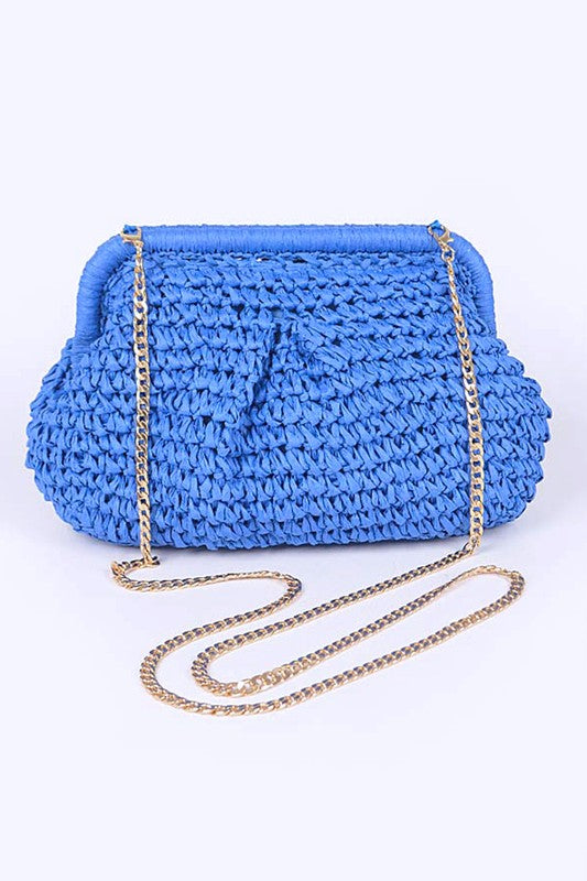 Color Straw Crossbody Bag