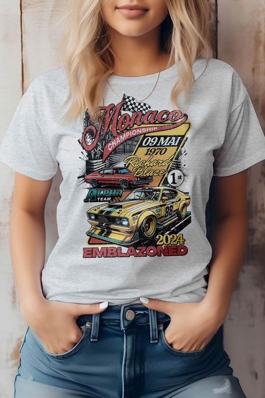 Emblazoned Race, Retro Vintage Graphic Tee