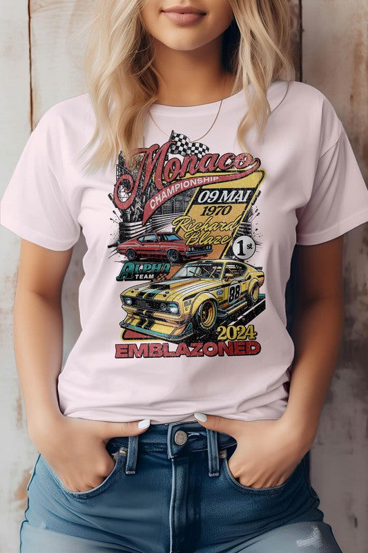 Emblazoned Race, Retro Vintage Graphic Tee