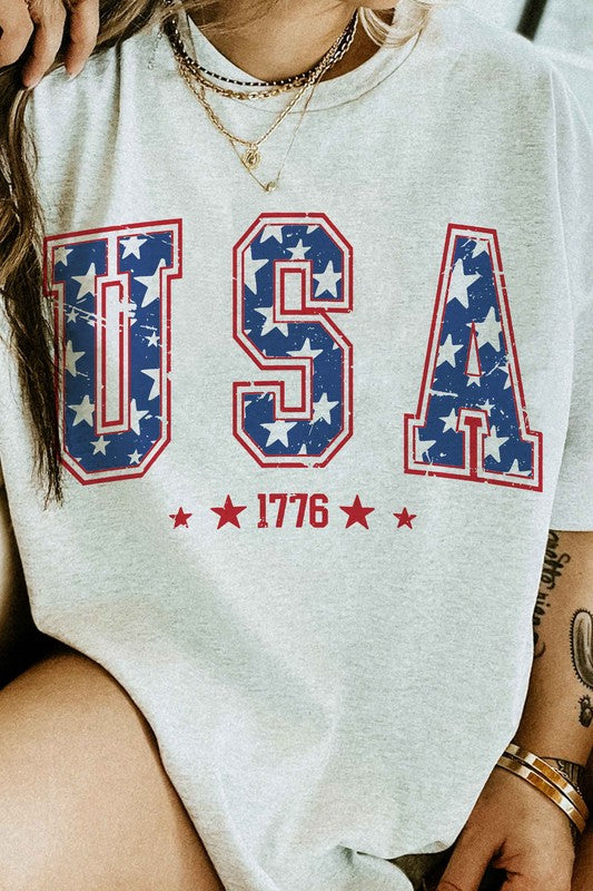 USA 1776 AMERICANA PATRIOTIC GRAPHIC TEE