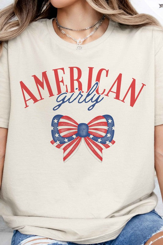 AMERICAN GIRLY BOW GRAPHIC TEE T-shirt