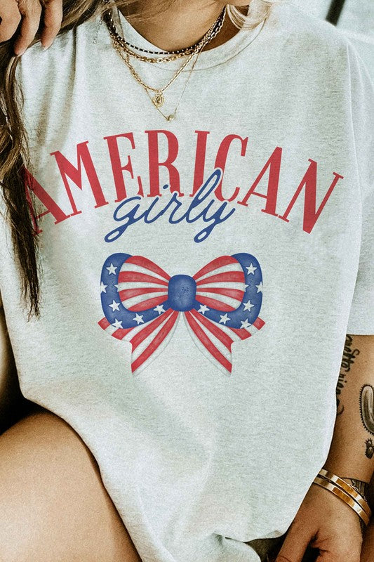 AMERICAN GIRLY BOW GRAPHIC TEE T-shirt