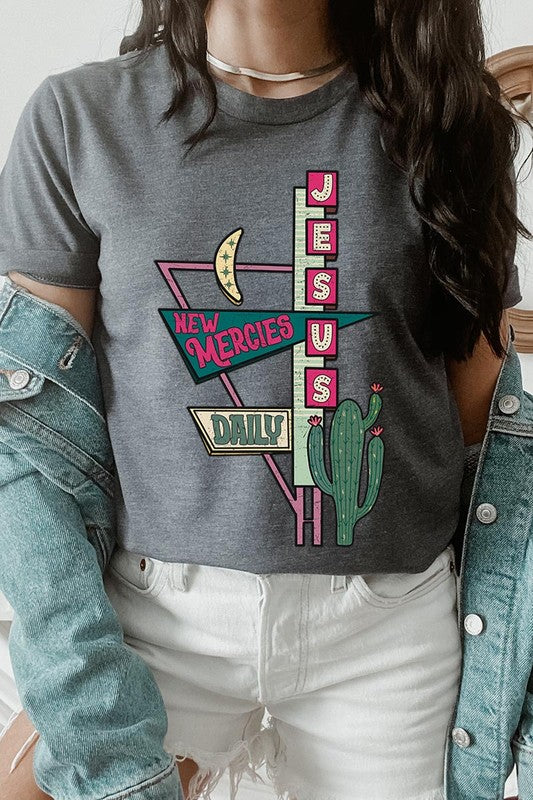 Daily Jesus Motel Sign Christian Graphic T Shirts