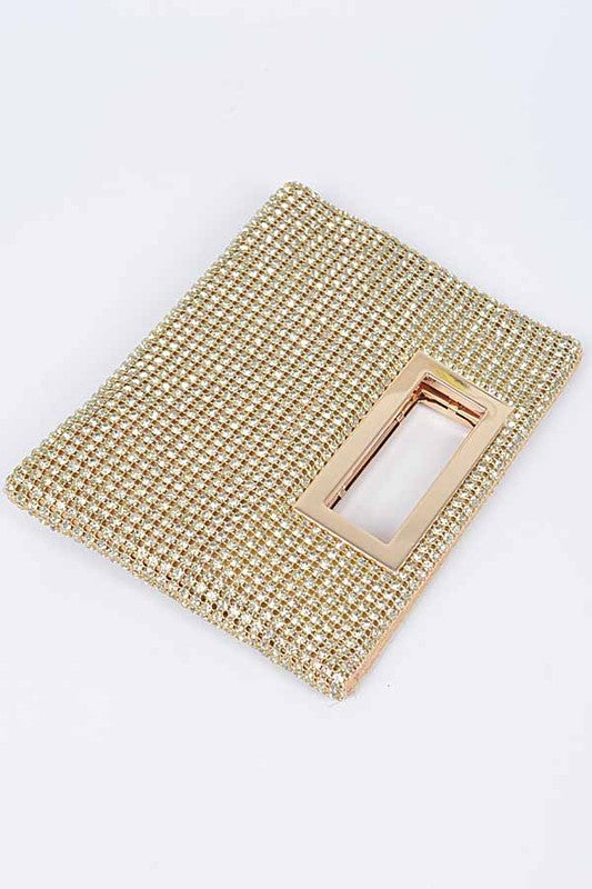 Rhinestone Top Handle Convertible Clutch Bag