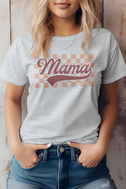 Mama Retro Checkered Graphic Tee