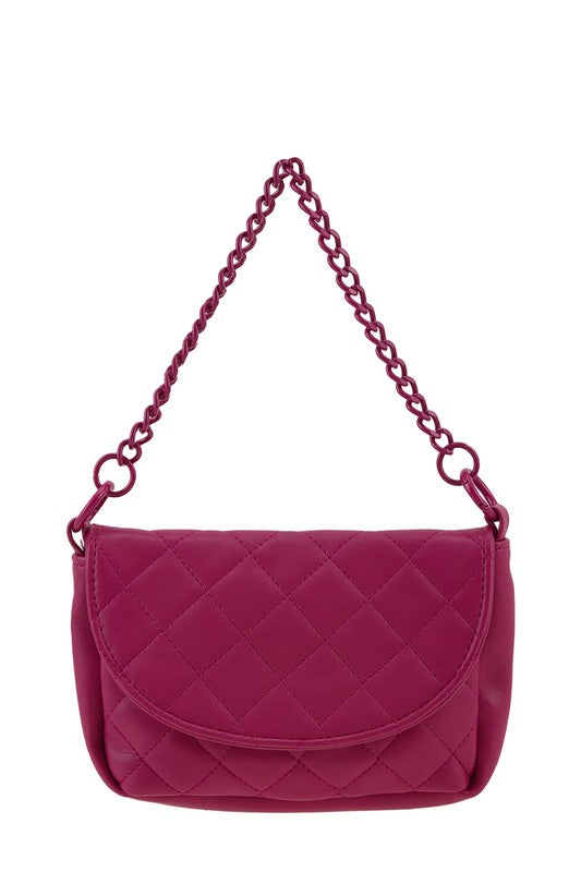 Diamond Quilted Chain Accent Crossbody Bag