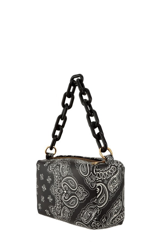 Paisley Print Rectangular Bag with Strap