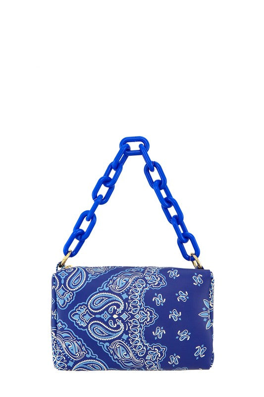 Paisley Print Rectangular Bag with Strap