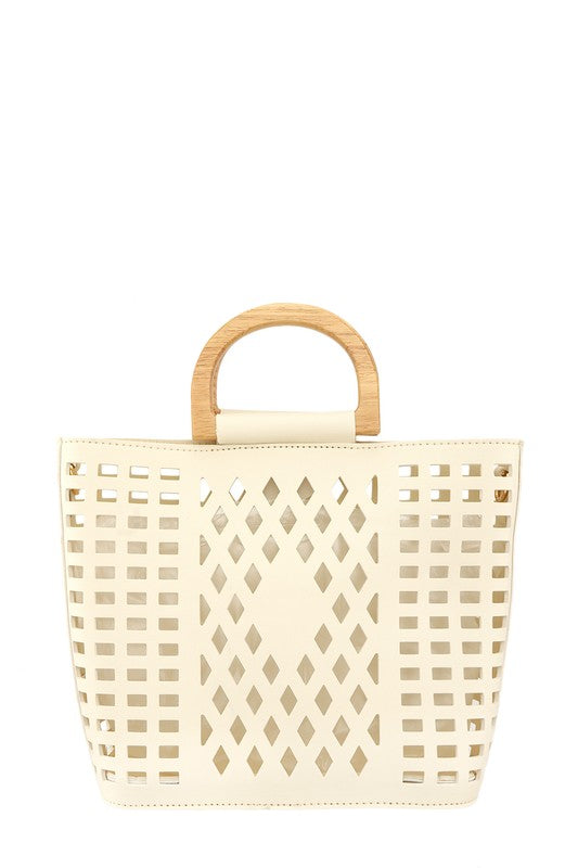 Square Net Shape Pu Leather Bag