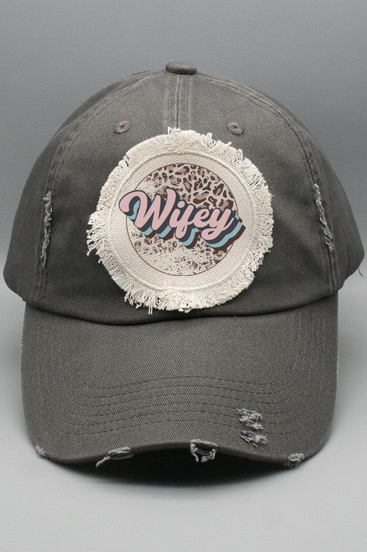 Summer Apparel Pink Wifey Circle Patch Hat
