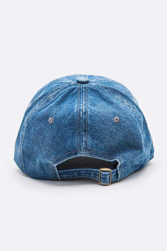 Chenille Baseball Patch Denim Cap