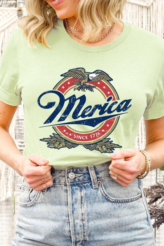 Merica 1776 American Eagle Beer Graphic T Shirts