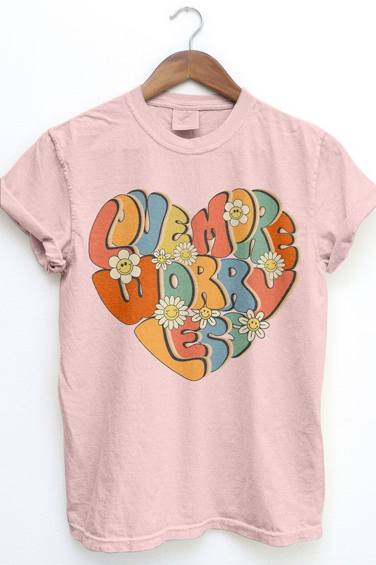 Love More Worry Less, Retro Garment Dye Tee