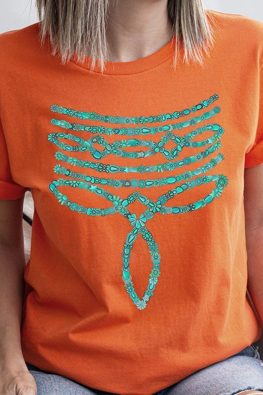 Turquoise Stone Boot Stitch Graphic T Shirts