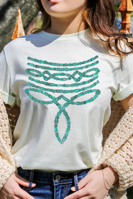 Turquoise Stone Boot Stitch Graphic T Shirts