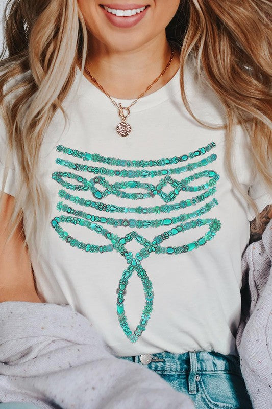 Turquoise Stone Boot Stitch Graphic T Shirts