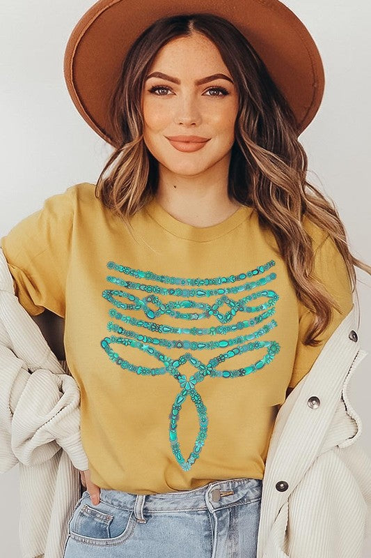 Turquoise Stone Boot Stitch Graphic T Shirts