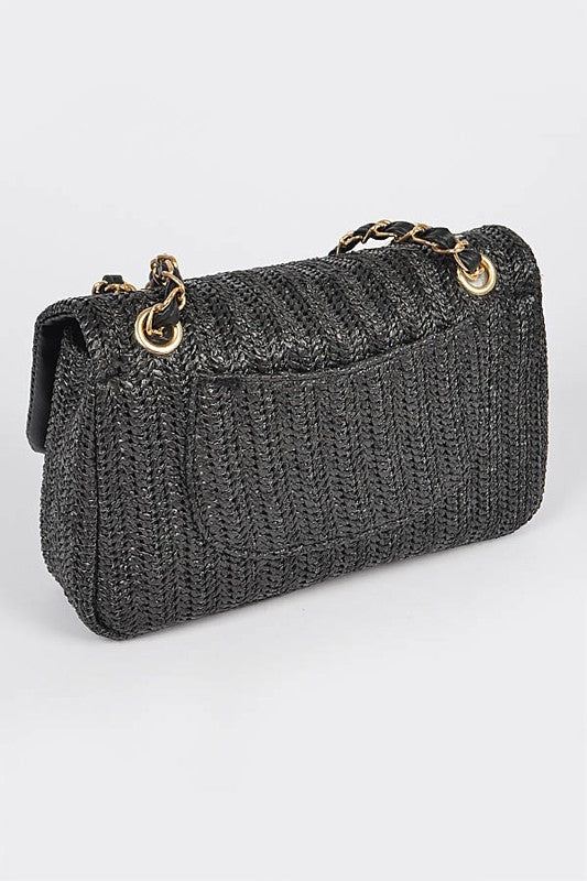 Faux Straw Fashion Shoulder Bag