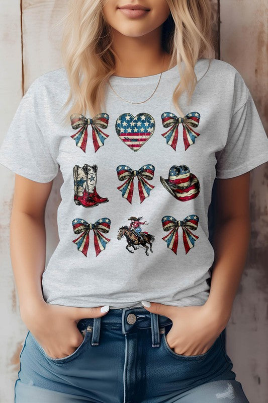 Cowgirl 4th of July Coquette Western Graphic Tee