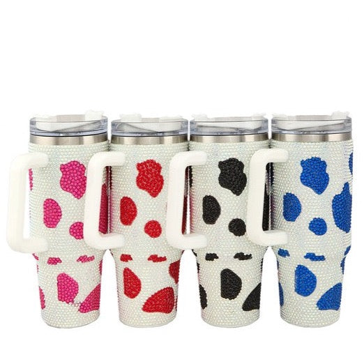 Rhinestone Milk Cow Patten 40oz Tumbler