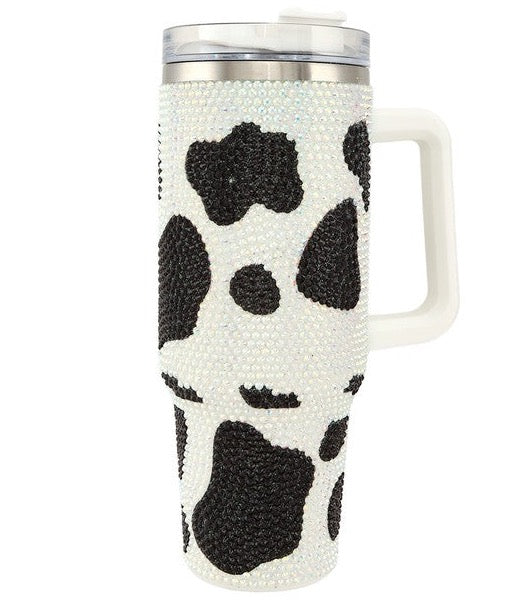 Rhinestone Milk Cow Patten 40oz Tumbler