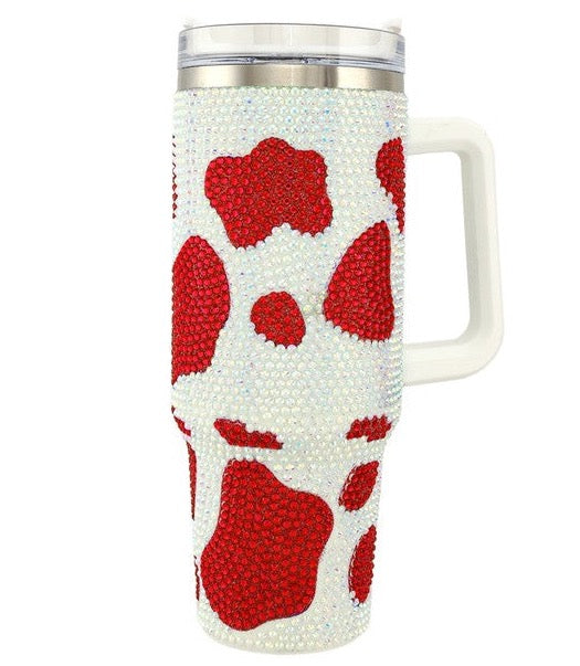 Rhinestone Milk Cow Patten 40oz Tumbler