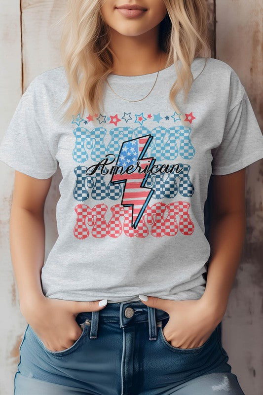 American Mama Retro, 4th of July Graphic Tee