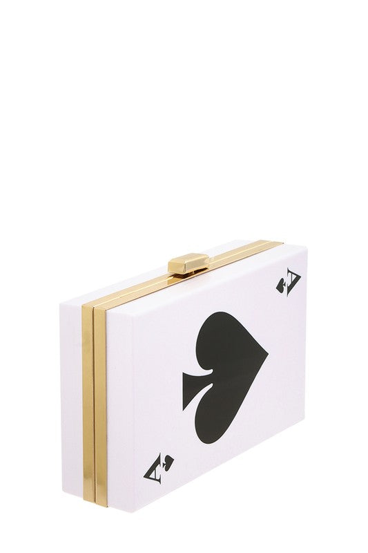 Ace of Spades Card Clutch Evening Bag