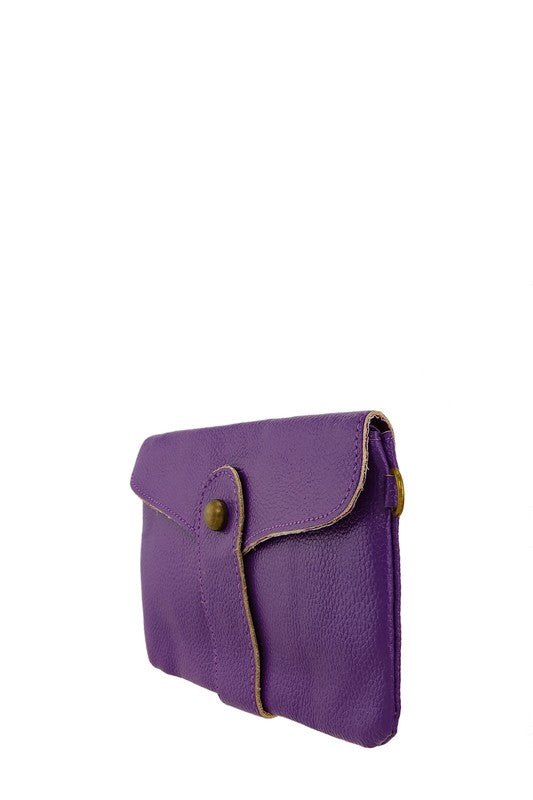 Genuine Leather Envelope Shape Crossbody Bag