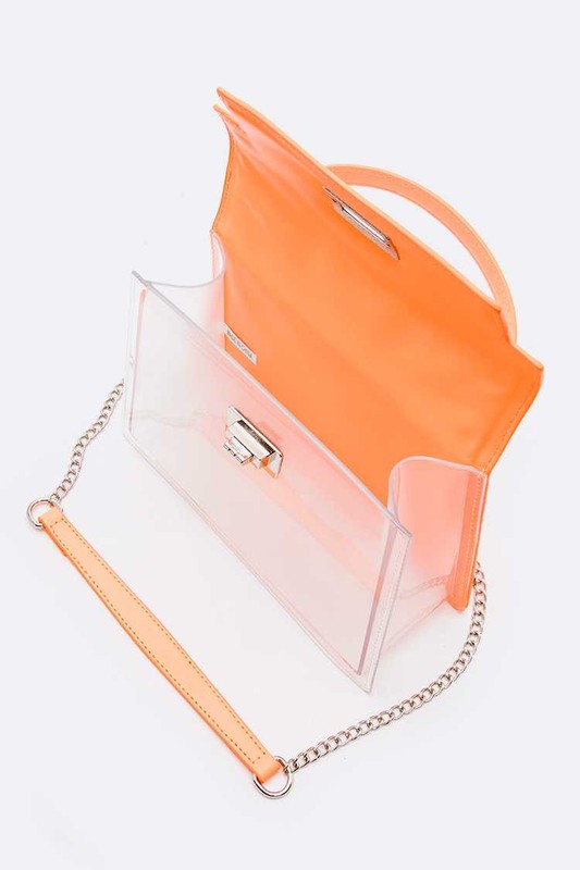 2 Tone Top Handle Transparent Stadium Bag