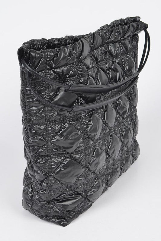 QUILTED BUBBLE NYLON TOTE